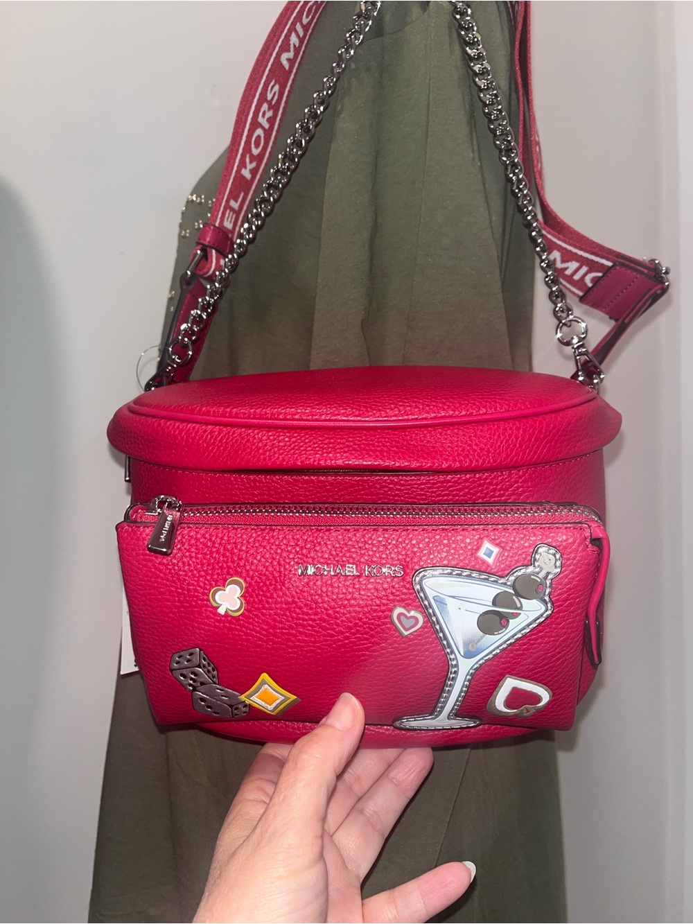 NWT Michael Kors Slater Medium Las Vegas Embellished Sling Pack/Crossbody